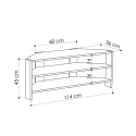Stolik TV narożny z 3 półkami 110x36cm Thales Cechy