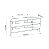 Stolik TV narożny z 3 półkami 110x36cm Thales Cechy