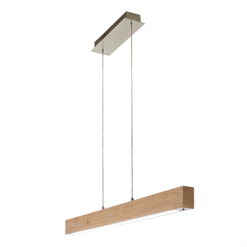 Lampa wisząca LED z jasnego drewna i metalu Badia-S Promocja