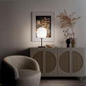 Elegancka lampa stołowa z dmuchanego szkła i czarnego metalu Domizia-T Sprzedaż