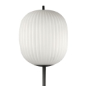 Lampa podłogowa z czarnego metalu z kloszem ze szkła dmuchanego Domizia-A Rabaty