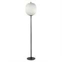 Lampa podłogowa z czarnego metalu z kloszem ze szkła dmuchanego Domizia-A Sprzedaż