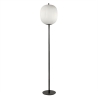 Lampa podłogowa z czarnego metalu z kloszem ze szkła dmuchanego Domizia-A Sprzedaż