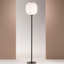 Lampa podłogowa z czarnego metalu z kloszem ze szkła dmuchanego Domizia-A Sprzedaż