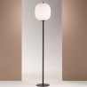 Lampa podłogowa z czarnego metalu z kloszem ze szkła dmuchanego Domizia-A Sprzedaż