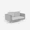 Sofa dwuosobowa z tkaniny dwukolorowej szaro-niebieskiej z odwracalnymi poduszkami Biko Katalog