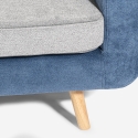 Sofa dwuosobowa z tkaniny dwukolorowej szaro-niebieskiej z odwracalnymi poduszkami Biko Rabaty