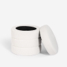 Okrągły puf bouclé z pojemnikiem do salonu Mugi Katalog
