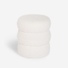 Podnóżek pufa w tkaninie teddy bouclé, nowoczesny design, cylindryczny Okami Rabaty
