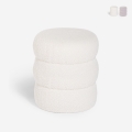 Podnóżek pufa w tkaninie teddy bouclé, nowoczesny design, cylindryczny Okami Promocja