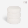 Podnóżek pufa w tkaninie teddy bouclé, nowoczesny design, cylindryczny Okami Promocja