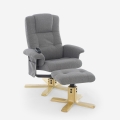 Fotel relaksacyjny ergonomiczny z funkcją masażu i funkcją podgrzewania z podnóżkiem Nairo Promocja