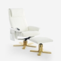 Fotel relaksacyjny z masażerem  i funkcją podgrzewania ergonomiczny z podnóżkiem Myron Stan Magazynowy