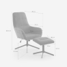 Fotel relaksacyjny ergonomiczny z szarego materiału z podnóżkiem Asher Katalog
