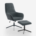 Fotel relaksacyjny ergonomiczny z szarego materiału z podnóżkiem Asher Oferta