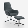 Fotel relaksacyjny ergonomiczny z szarego materiału z podnóżkiem Asher Oferta