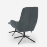 Fotel relaksacyjny ergonomiczny z szarego materiału z podnóżkiem Asher Sprzedaż