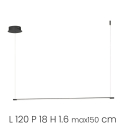 Lampa wisząca z metalową listwą LED 120cm Genius L Rabaty
