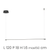 Lampa wisząca z metalową listwą LED 120cm Genius L Rabaty