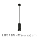 Lampa wisząca z metalu z regulowanym kablem Lilium Rabaty