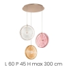 Lampa wisząca z 3 kolorowymi kloszami szklanymi i metalową konstrukcją Jokey XL Oferta
