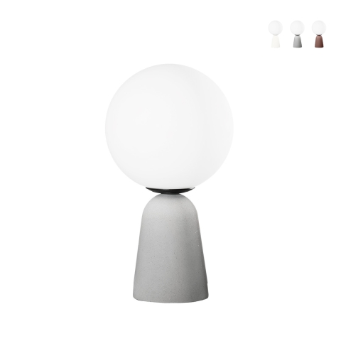 Nowoczesna lampa stołowa z betonu z okrągłym kloszem H33cm Rock Table Promocja