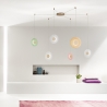 Żyrandol wiszący z 3 kolorowymi kloszami LED w szkle i metalu Candy Spider Sprzedaż