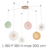 Żyrandol wiszący z 3 kolorowymi kloszami LED w szkle i metalu Candy Spider Oferta