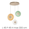 Lampa wisząca 3-LED z wielokolorowego szkła i metalu Candy XL Oferta
