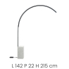 Lampa łukowa stojąca z metalu z LED H215cm Biblio M Katalog