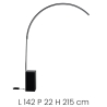 Lampa podłogowa łukowa z metalu z LED H215cm Biblio Katalog