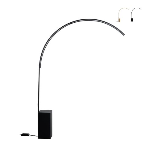Lampa podłogowa łukowa z metalu z LED H215cm Biblio Promocja