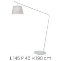 Lampa stojąca z abażurem tkaninowym H190cm Velvet Model
