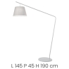 Lampa stojąca z abażurem tkaninowym H190cm Velvet Model