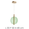 Lampa wisząca z szkła i metalu Ø30cm Juis S Koszt