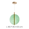 Lampa wisząca z szkła i metalu Ø45cm Juis L Model
