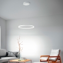 Nowoczesny żyrandol LED w kształcie koła z białego metalu Skyround-S Promocja