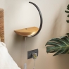 Lampa LED ścienna z drewna z regulacją jasności do sypialni Roseg Stan Magazynowy