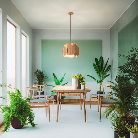 Żyrandol sufitowy z drewna nowoczesny design Pevero-S Promocja