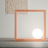 Lampa stołowa LED z drewnianą podstawą i szklanym kloszem w kształcie kuli Kark Promocja