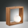 Lampa stołowa LED z drewnianą podstawą i szklanym kloszem w kształcie kuli Kark Katalog