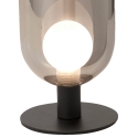Lampa stołowa LED ze szkła dymionego i czarnego metalu w stylu vintage Gubbio Sprzedaż