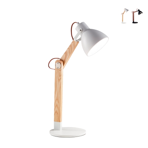 Lampa stołowa biurkowa nowoczesna, drewniana, styl nordycki Sveva-T Promocja
