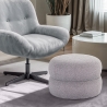 Niski puf podnóżek do salonu z tkaniny teddy bouclé Raion Oferta