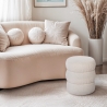 Podnóżek pufa w tkaninie teddy bouclé, nowoczesny design, cylindryczny Okami Oferta