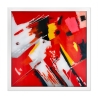 Nowoczesny obraz abstrakcyjny 64x64cm malowany na plexiglasie biała rama Tyvek Sprzedaż
