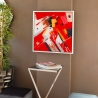 Nowoczesny obraz abstrakcyjny 64x64cm malowany na plexiglasie biała rama Tyvek Sprzedaż