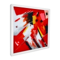 Nowoczesny obraz abstrakcyjny 64x64cm malowany na plexiglasie biała rama Tyvek Promocja