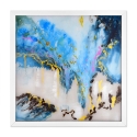 Abstrakcyjny obraz na pleksi 64x64cm nowoczesne malarstwo z białą ramą Lazur Oferta