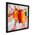 Nowoczesny obraz abstrakcyjny 64x64cm na plexiglasie z czarną ramą Tzarb Promocja